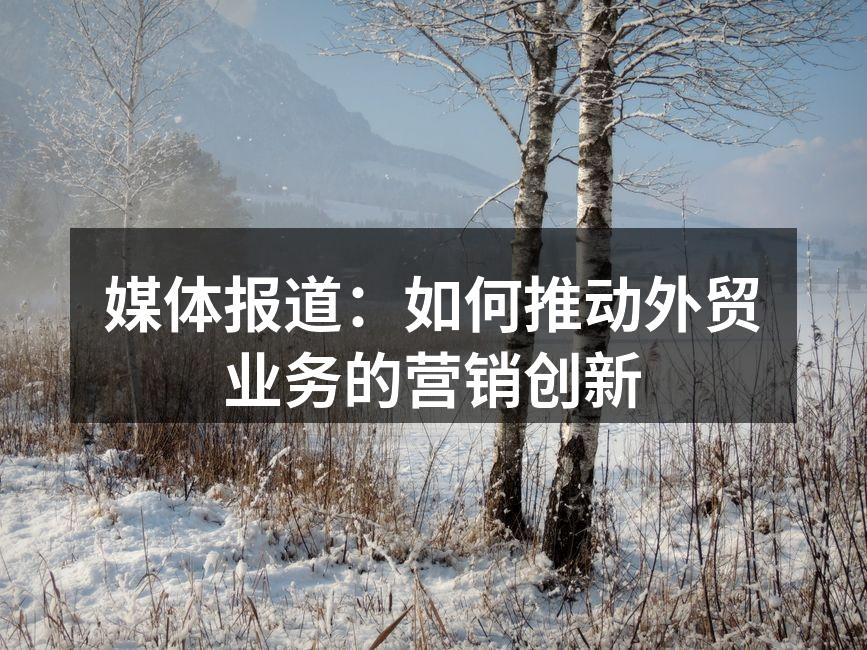 媒体报道：如何推动外贸业务的营销创新